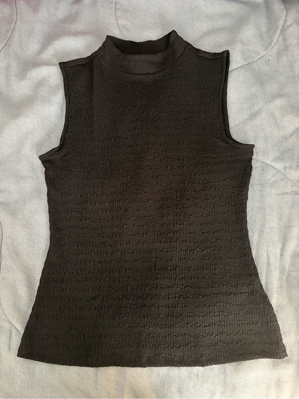 NWT. BOLD Elements Sleeveless Mock Neck Textured Tank - BLACK